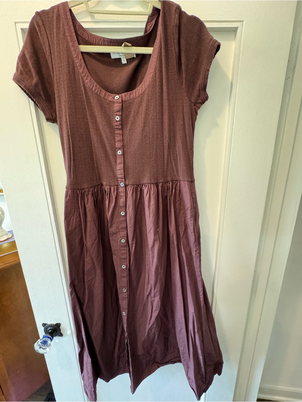 Sea Brown Button-Down Midi Dress